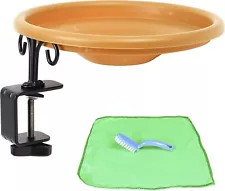 whimsy&yarn - Deck Mounted Bird Bath, Complete with Microfiber Cloth and Brush