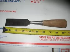 OLD SHAPLEIGH HARDWARE WOOD CHISEL WITH WOODEN HANDLE 1 1/4" WIDE