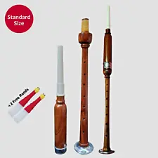 Brand New Scottish Bagpipe Rose Wood Practice Chanter Silver Mounts with 2 Reeds