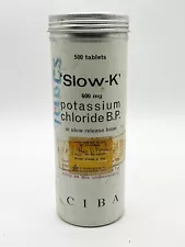 VINTAGE MEDICINE TIN SLOW K POTASSIUM CHLORIDE BP EMTY CHEMISTS