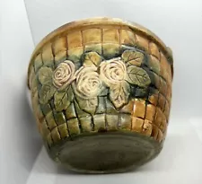 Weller Pottery “Flemish” With Roses On Side Basket