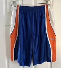 AND1 MEN'S BLUE ORANGE WHITE STRIPE BASKETBALL PERFORMANCE SHORTS - XL