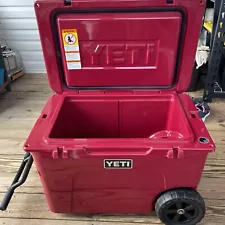 Yeti Tundra Haul Wheeled Cooler Wild Vine Red Pre Owned 28.1"W x 18.6"D x 19.6"H