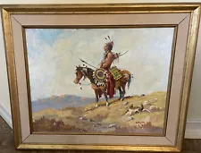 William Zivic Large Impressionist Native American On Horse