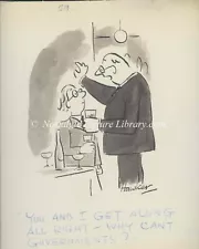 ORIGINAL ARTWORK CARTOON FOR PUNCH BY DAVID HAWKER. THEME GOVERNMENT