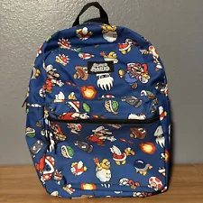 2020 Nintendo Super Mario Bros vs Enemies Blue Backpack for School 16"