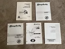 Simplicity 727 Broadmoor Garden Tractor, Snow Blower, blade, mower(5 Manuals)