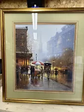 G. Harvey “The flower cart” 762/1250 print RARE signed, framed