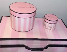 RARE FIND Pink Victoria’s Secret Store Display Luggage + 2 Nesting Hat Boxes