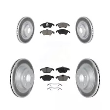 Coated Brake Rotor Ceramic Pad Front Rear Kit For 10-11 Mercedes-Benz E550 Coupe