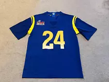 Taylor Rapp Super Bowl LVI Los Angeles Rams Sewn Blue #24 Adult Medium Jersey