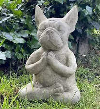 Yoga Bulldog Pose Meditation Dog Resin Statue GardenTabletop Decoration Figurine