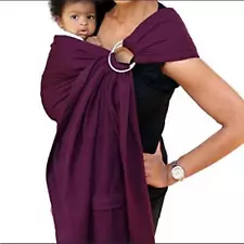 Sakura Bloom Plum 100% Linen Ring Sling Baby Carrier