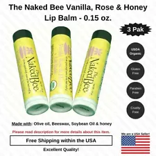 The Naked Bee Vanilla, Rose & Honey Organic Lip Balm 0.15 oz. - Made in USA