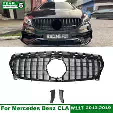 For Mercedes Benz W117 CLA-Class CLA250 2013-2019 Front Grille Grill Gloss Black