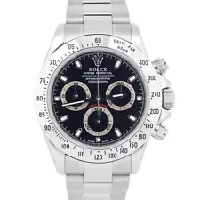 Rolex Daytona Cosmograph BLACK 40mm Stainless Steel Oyster 116520 Watch