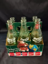 1990 Around The World Commemorative 6.5oz Coca-Cola Bottles With Case vintage