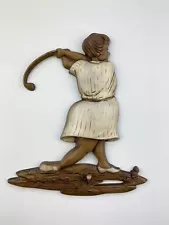 Sexton Golfer Metal Wall Art Hanging Decor Vintage 1968 USA Cast Aluminum Golf