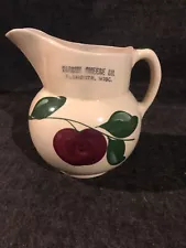 Watt Pottery Apple #17 Pitcher with Advertising