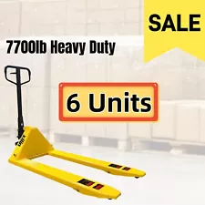 7700lb Heavy Duty 6 Units Manual Pallet Jacks W/ 3" Lowered Height 48Lx27W Fork