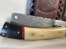 Straight Razor Pakistan w/ Damascus Steel & Leather Holder by The Bone Edge!