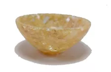 Yellow Citrine Bowl Gemstone Hand Carved Crystal Altar Healing Bowl