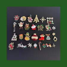 Vintage Christmas brooch pins lot Of 28 C14