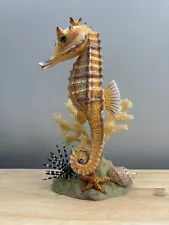 New ListingSeahorse Statue Painted Resin 8" Tall Orange & Yellow