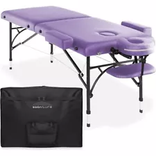 Massage Table Lightweight with Aluminum Legs - Includes Headrest, Face Cradle