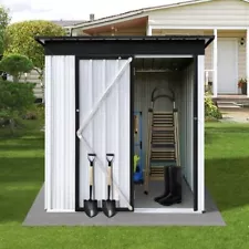 Catalina Creations Metal Garden Sheds 5ftx3ft Outdoor Storage Sheds White+Black