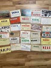 QSL cards Lot of 30 Ham Radio Vintage USA American United States Collectible #1