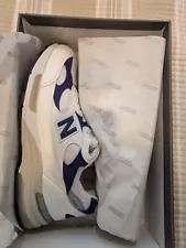 Size 11 - New Balance 992 Made in USA White Navy