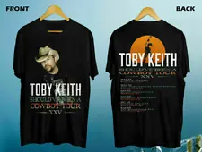 VTG 2 SIDES Cowboy Tour Toby Keith Shirt Classic Black Unisex S-4XL NE2932