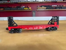 Lionel 49502 New York Central NYC Red Bulkhead Flatcar O/027