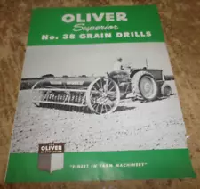 1950 oliver superior no.38 grain drills 2 page brochure in good shape used