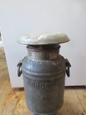 Borden's Milk Antique Metal Dairy Jug Can With Stamped Lid & Body