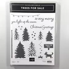 Stampin Up Trees For Sale Stamp Set Christmas Pine Trees Sign Dog Lights USED