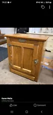 Vintage White Clad Oak Wood Ice Box Nightstands Cabinet Chest End Table