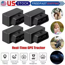 1-4 Packs OBD2 GPS Tracker Real Time Vehicle Tracking Device Car Truck Locator