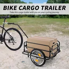 Heavy Duty Bike Cargo Trailer Foldable Bicycle Trailer Luggage Wagon with Hitch