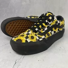 VANS Customs SK8-Lo Sunflower Checkerboard Shoes Canvas Womens Sz 6.5 M