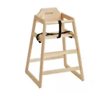 VEVOR Wooden High Chair for Babies & Toddlers, Double Solid Wood Feeding Chair,