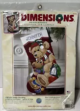 GIFT FOR TEDDY Bear Stocking Needlepoint Kit Todd Trainer Dimensions Needlepoint