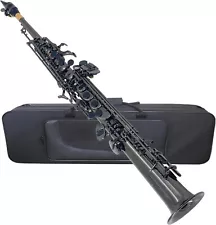 Jody Blues JSS-802 Black Bb Soprano Sax Professional Level with Mouthpiece