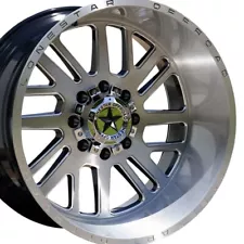 22" Brushed Lonestar Tomahawk Wheels 22x12 8x180 -44mm fit Chevy 2500 3500 HD