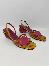 Ramon Tenza Multicolored Slingback Fish Heels 2” Women’s Size: 6.5B