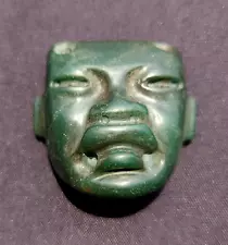 Pre Columbian Olmec Jade Baby Face Figure Pendant Mexico Maya Mexican Stone