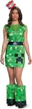 Women's Adult Minecraft Creeper Costume Small 4-6