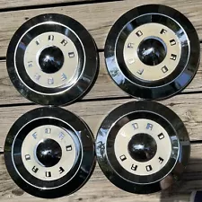 Set of FOUR (4) 1955-1960 Ford Thunderbird Fairlane 10.5" Dog Dish Hub Cap Wheel