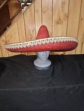 Vintage 32" Giant Huge Jumbo Mexican Sombrero CINCO DE MAYO fiesta Zapata Hat